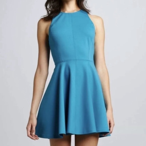 Rebecca Taylor Ponte Fit & Flare Teal Dress - Picture 1 of 13
